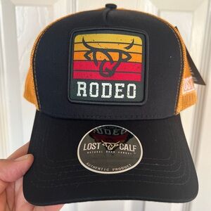 Lost Calf Rodeo Black and Orange Cap * New